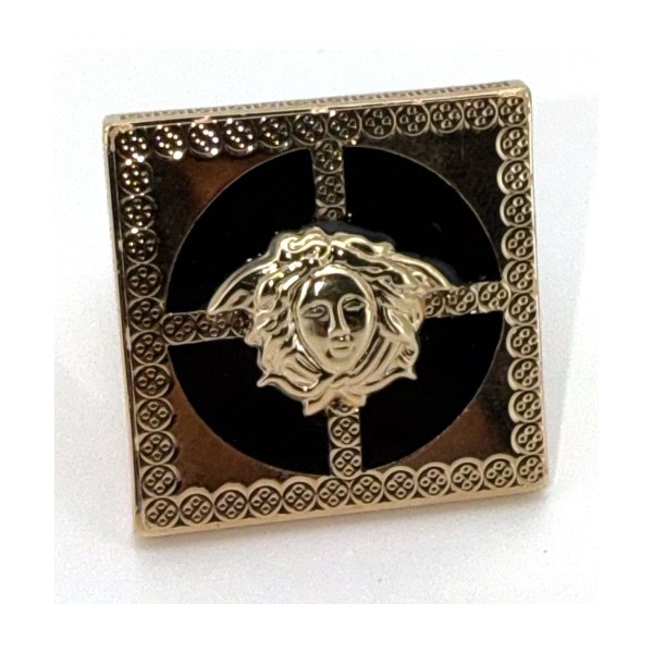 Anillo medusa fondo negro de oro 18k talla 23